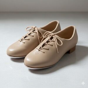 Mariia MX23C Tan Leather Lace Up Tap Shoes Professional Dance Size 2W